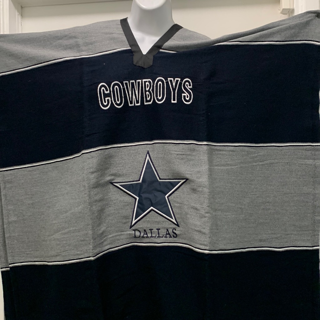 Dallas Cowboys Poncho Serape Embroidered Cowboys Poncho